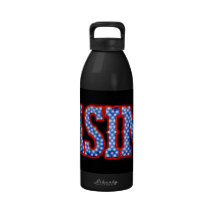 Casino in Red White & Blue Water Bottle