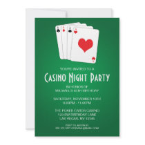 Casino Night Birthday Party Personalized Announcement