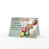 Casino Night Birthday Party Invitations Cards