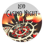 Casino Night rsvp Round Stickers