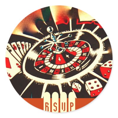 Casino Party RSVP Stickers by Rebecca_Reeder