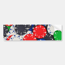 Casino poker chips bumper stickers