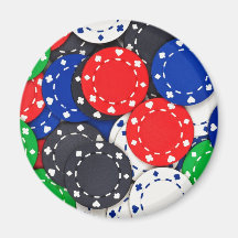Casino poker chips fridge magnets