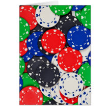 Casino poker chips greeting card