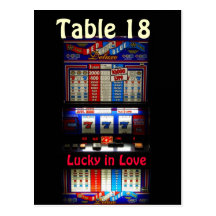 Casino Slot Machine Table Number -  Lucky in Love Post Card