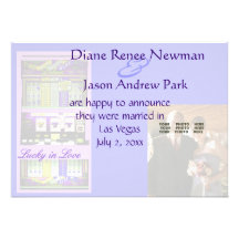 Casino Slot Machine Wedding Announcement