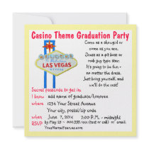 Casino Theme Vegas Style Graduation Party Custom Announcements
