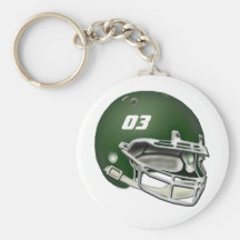 Casque de football vert porte-clef