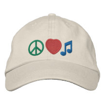 Casquette brodé par musique d'amour de paix casquette brodée