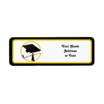 Casquette et diplôme 1 d'obtention du diplôme étiquettes d’adresse retour