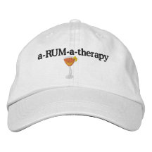 casquette orange de fleur de rhum d'un-RHUM-UN-thé Chapeaux Brodés