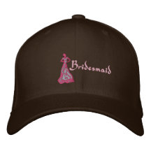 Casquette rose de demoiselle d'honneur de KRW Chapeau Brodé