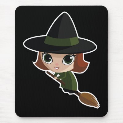 Cassandra the Witch Mouse Mat by ButtermilkBiscuits