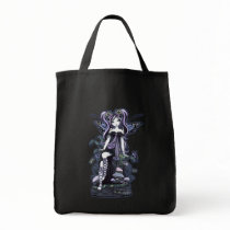"Cassandra" Violet Blue Butterfly Fairy Art Tote Bag
