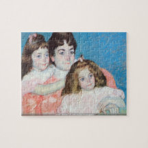 Cassatt - Madame AF Aude with her two daughterspuz Jigsaw Puzzle