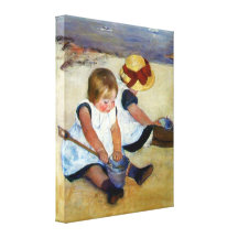 Cassatt's Children on the Beach Wrapped Canvas Canvas Prints