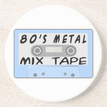 cassette de bande de mélange en métal 80s dessous de verres