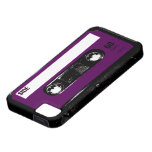 Cassette pourpre vintage d'étiquette étui iPhone 5