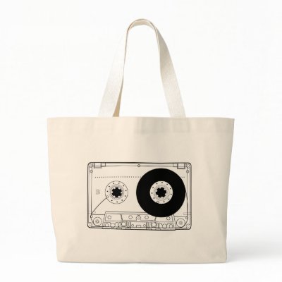 cassette retro graphic vintage t-shirt casette canvas bag by armymonster