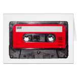 cassette rouge d'étiquette des années 80 cartes de vœux
