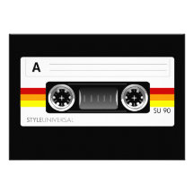 Cassette tape label invitation