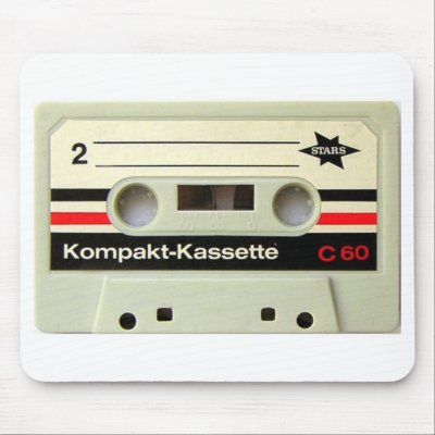 Cassette Tape White Mouse Pad by kinggraphx