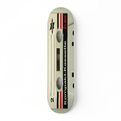 Cassette Tape White Skateboard Pro by kinggraphx