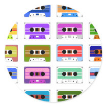 Cassette Tapes Round Stickers