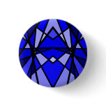 Cassie's art Blue modern stained glass Pinback Buttons
