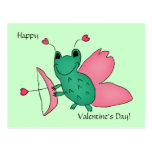 Cassie's Valentine's Day cupid frog Post Card