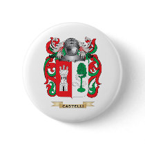 Castelli Coat of Arms (Family Crest) Pinback Button