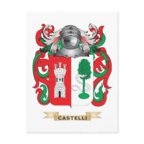 Castelli Coat of Arms (Family Crest) Post Cards