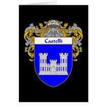 Castelli Coat of Arms (Mantled) Greeting Cards