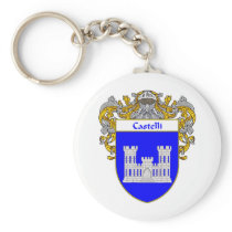 Castelli Coat of Arms (Mantled) Key Chain