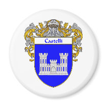 Castelli Coat of Arms (Mantled) Magnet