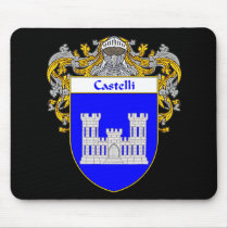 Castelli Coat of Arms (Mantled) Mouse Pad