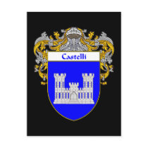 Castelli Coat of Arms (Mantled) Postcard
