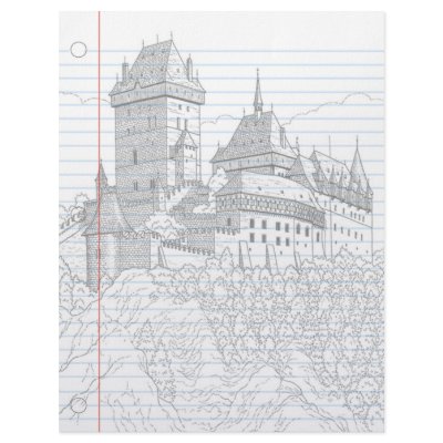 Castle Fantasy Notebook Paper Letterhead Template by gothicbusiness