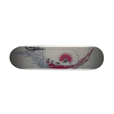 Castle in Flames Skateboard Deck by zookeeperzzz