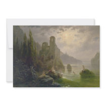 Castle Ruins by a Lake by Albert Rieger Personalized Announcement