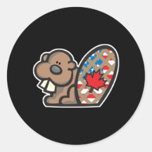 castor canadien américain mignon autocollants