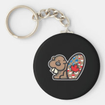 castor canadien américain mignon porte-clef