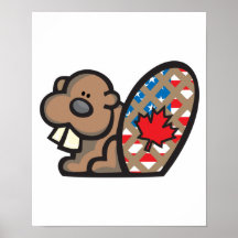 castor canadien américain mignon poster