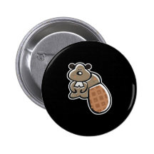 castor mignon de bande dessinée pin's