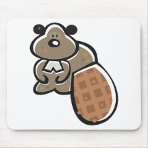 castor mignon de bande dessinée tapis de souris