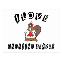 Castor vilain de Canadien d'amour d'I Carte Postale