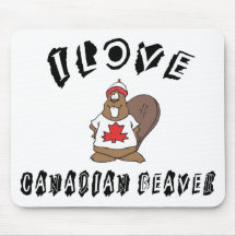 Castor vilain de Canadien d'amour d'I Tapis De Souris
