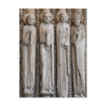 casts of statues from the facade of Chartres Postcard