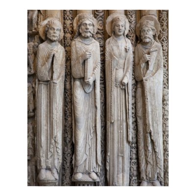casts of statues from the facade of Chartres Print by prophoto