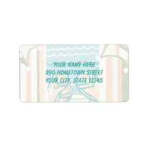Casual & Colourful Beach Flip Flops Address Label
